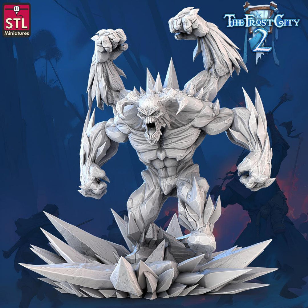 3D Printed STL Miniatures Ice Elementals 28 - 32mm War Gaming D&D (Online Only)