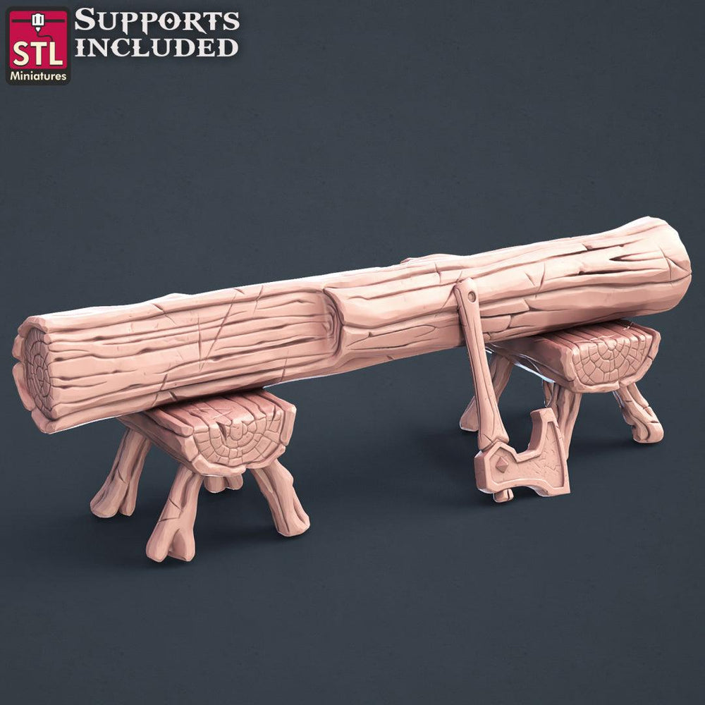 3D Printed STL Miniatures Lumberjack Set 28mm - 32mm War Gaming D&D (Online Only)