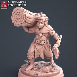 3D Printed STL Miniatures Lumberjack Set 28mm - 32mm War Gaming D&D (Online Only)