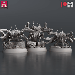 3D Printed STL Miniatures NeverDawn Dark Waters Crabs Set 28 - 32mm War Gaming D&D (Online Only)