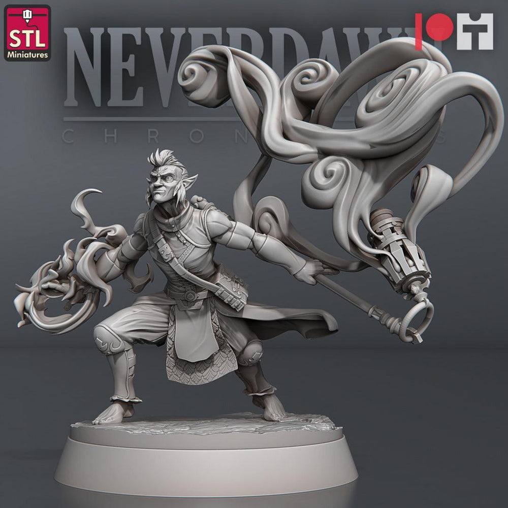 3D Printed STL Miniatures Neverdawn Pyromancers Set 28 - 32mm War Gaming D&D (Online Only)