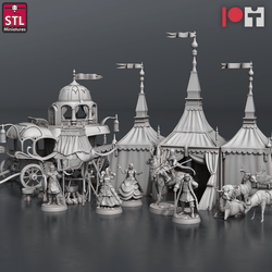 3D Printed STL Miniatures Nobles Set 28 - 32mm War Gaming D&D (Online Only)