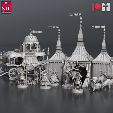 3D Printed STL Miniatures Nobles Set 28 - 32mm War Gaming D&D (Online Only)