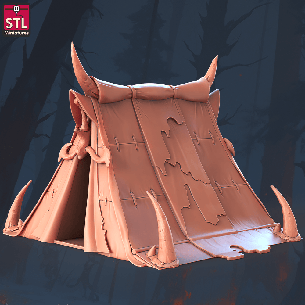 3D Printed STL Miniatures Orc Camp Set 28 - 32mm War Gaming D&D (Online Only)
