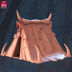 3D Printed STL Miniatures Orc Camp Set 28 - 32mm War Gaming D&D (Online Only)