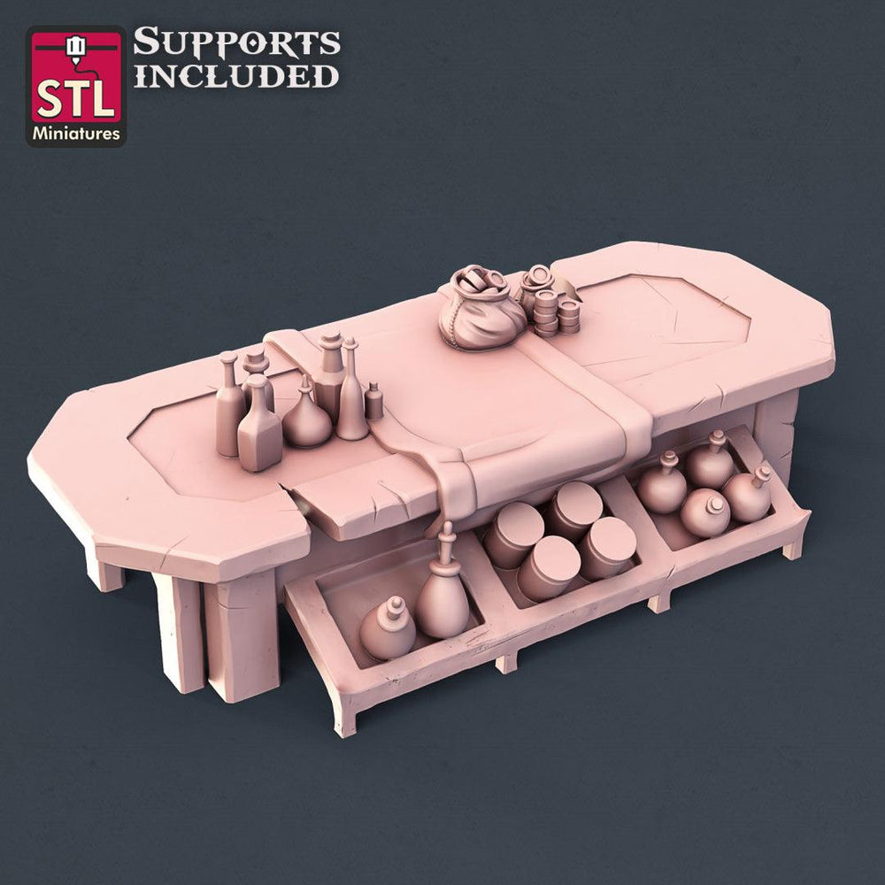3D Printed STL Miniatures Potion Vendor Set 28mm - 32mm War Gaming D&D (Online Only)
