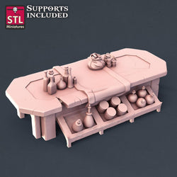 3D Printed STL Miniatures Potion Vendor Set 28mm - 32mm War Gaming D&D (Online Only)