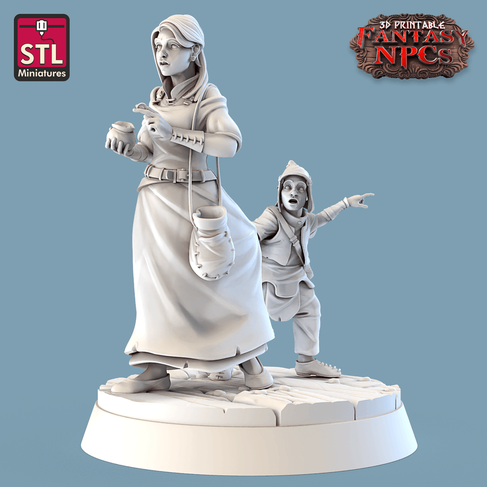 3D Printed STL Miniatures SG4 Individual Characters Set Fantasy NPC 28mm - 32mm War Gaming D&D (Online Only)