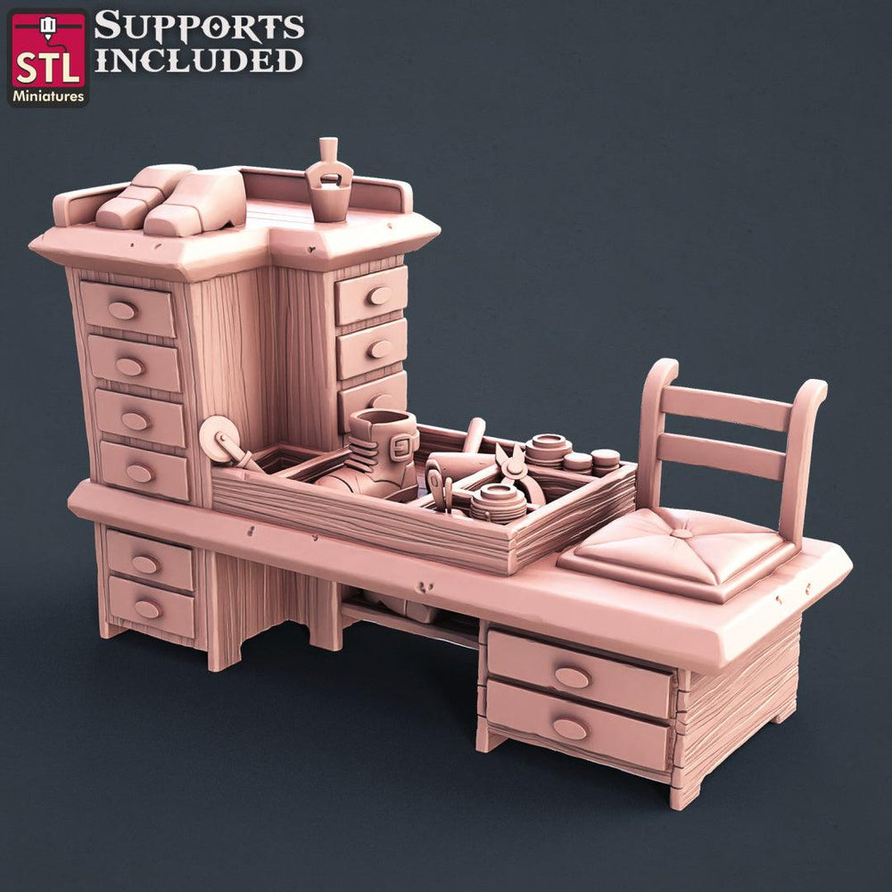 3D Printed STL Miniatures Shoemakers Set 28 - 32mm War Gaming D&D (Online Only)
