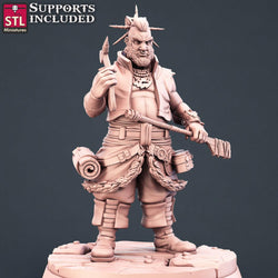 3D Printed STL Miniatures Tattoo Artist Set 28 - 32mm War Gaming D&D (Online Only)