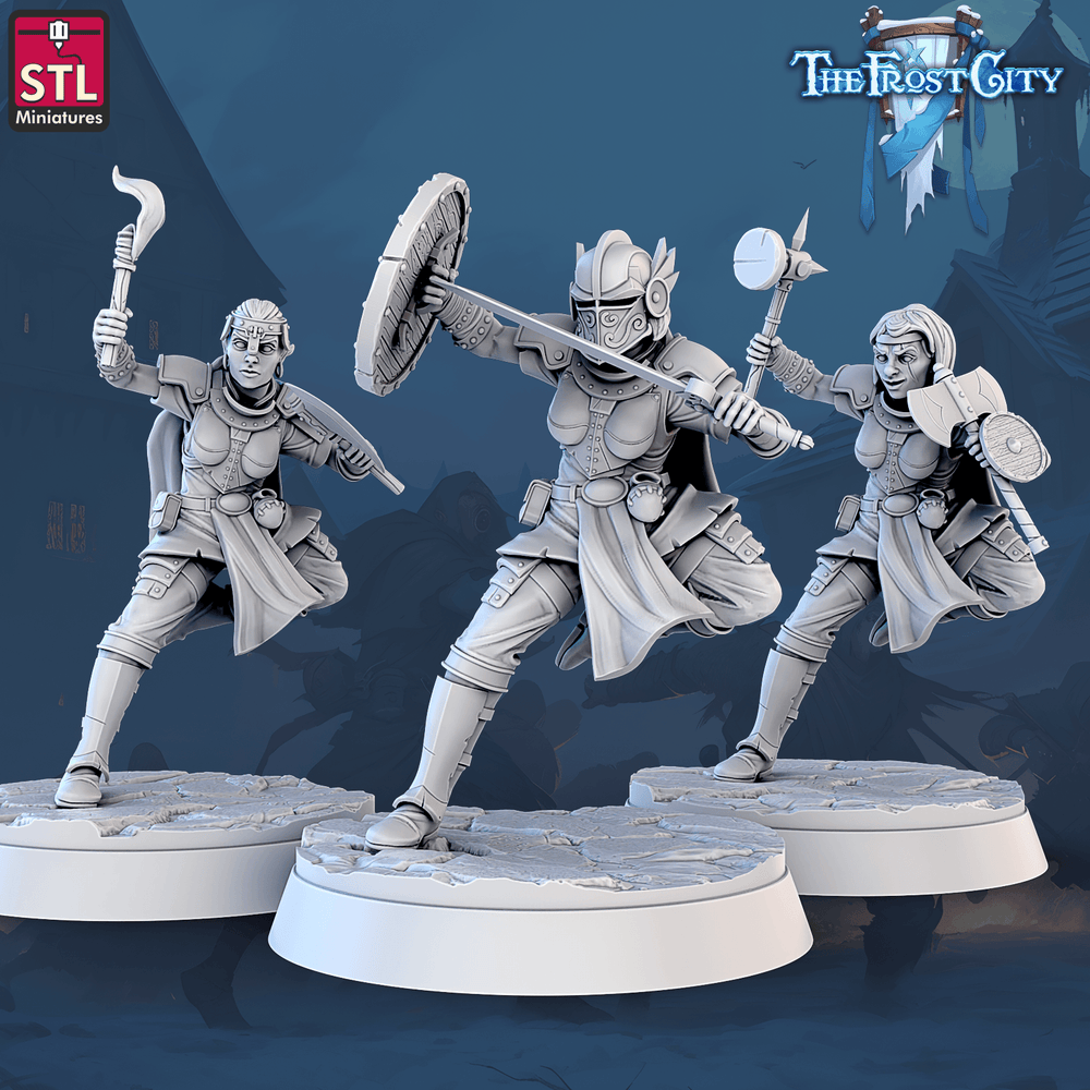 3D Printed STL Miniatures The Frost City Army Knights - Modular 28 - 32mm War Gaming D&D (Online Only)