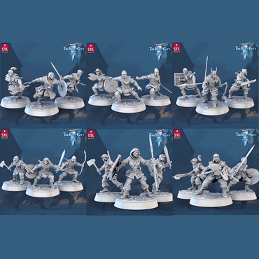3D Printed STL Miniatures The Frost City Army Soldiers Sets - Modular 28 - 32mm War Gaming D&D (Online Only)