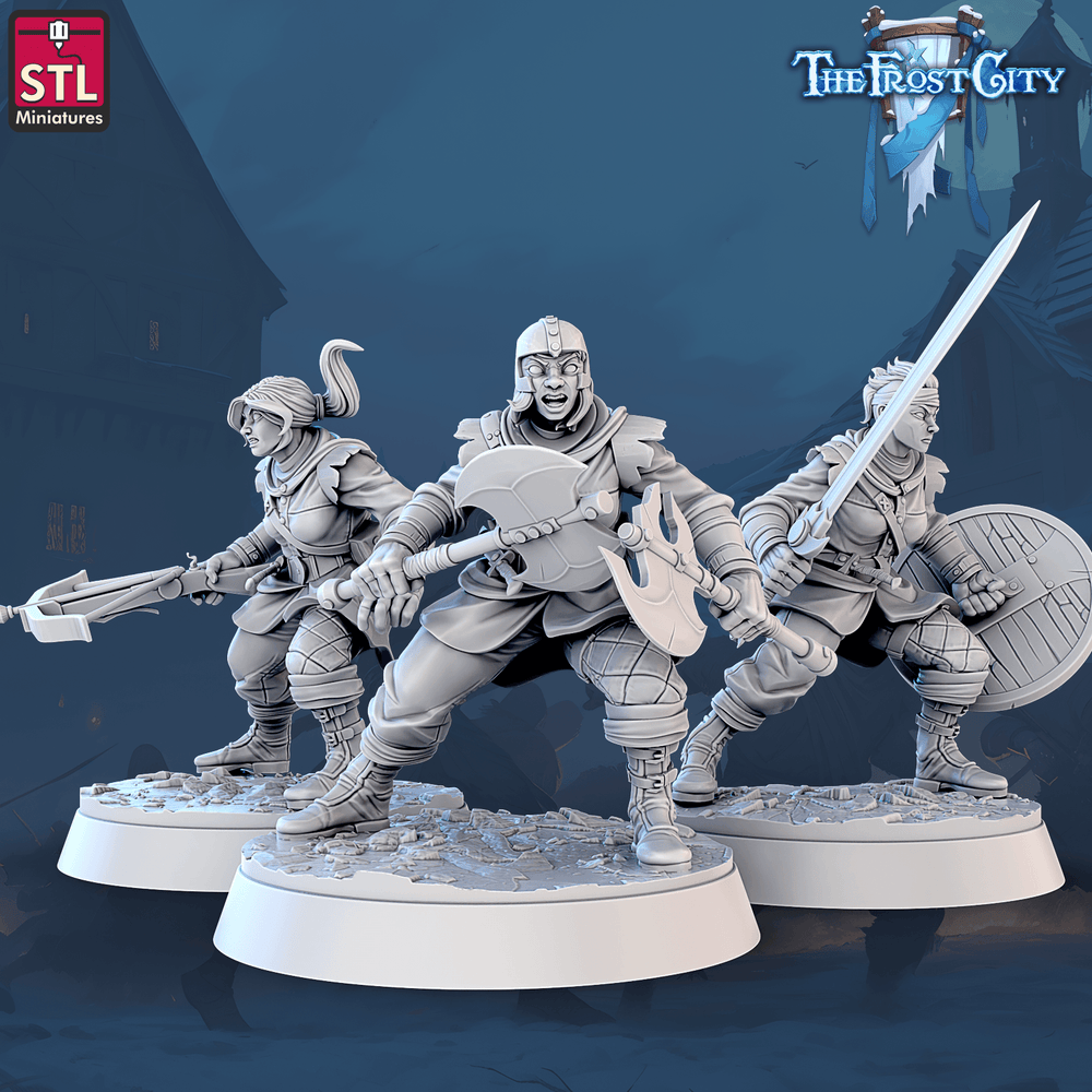 3D Printed STL Miniatures The Frost City Army Soldiers Sets - Modular 28 - 32mm War Gaming D&D (Online Only)