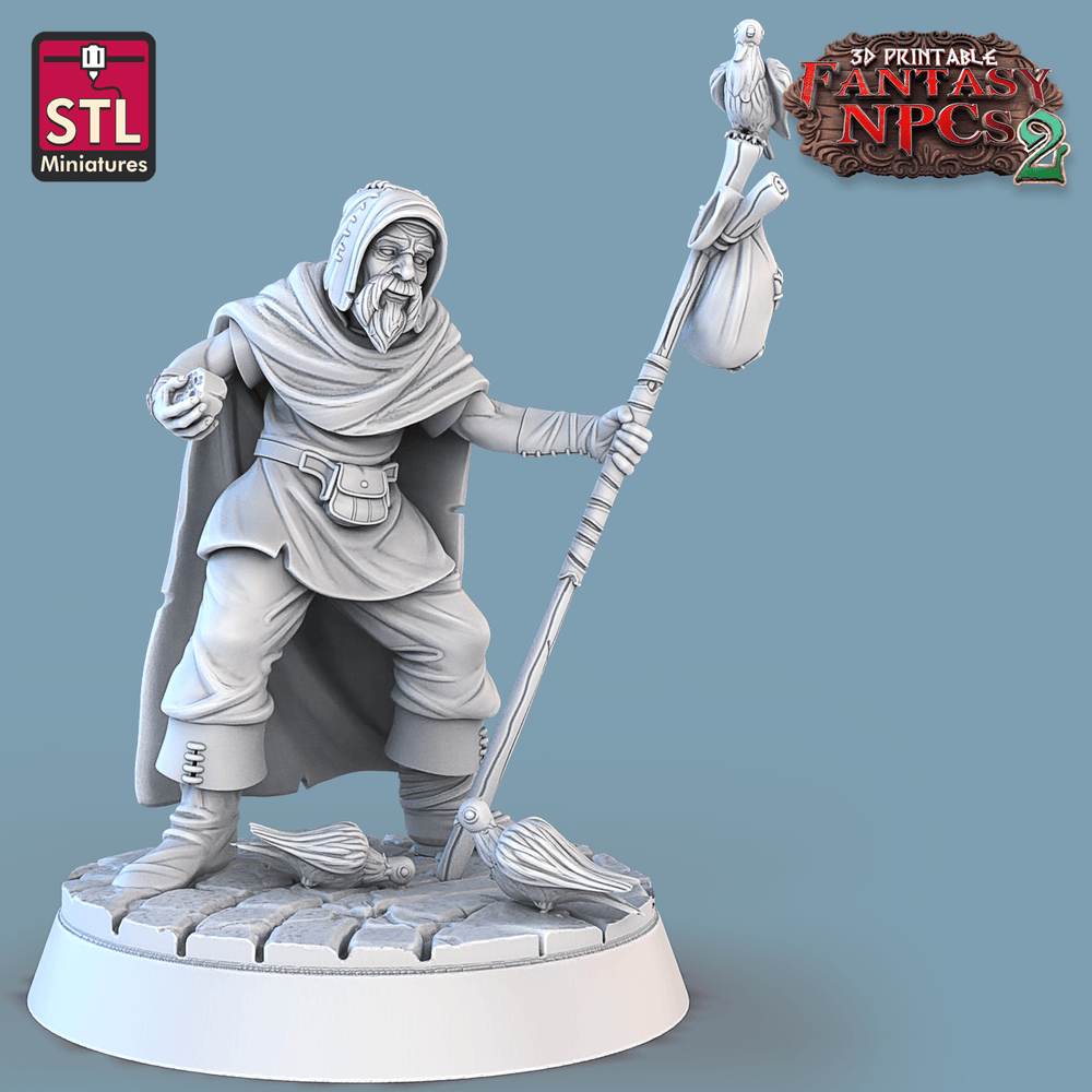 3D Printed STL Miniatures Townsfolks Vol 2 Set Fantasy NPC 2 | 28 - 32mm War Gaming D&D (Online Only)