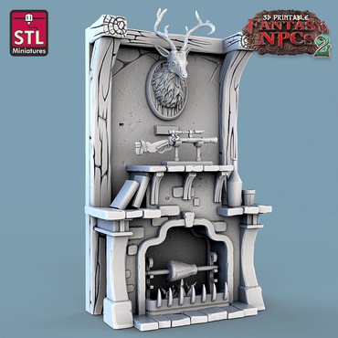 3D Printed STL Miniatures Trophy Hunter Set Fantasy NPC 2 | 28 - 32mm War Gaming D&D (Online Only)