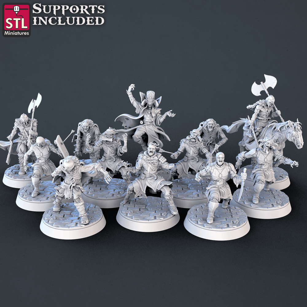3D Printed STL Miniatures Undead Set 28mm - 32mm War Gaming D&D (Online Only)