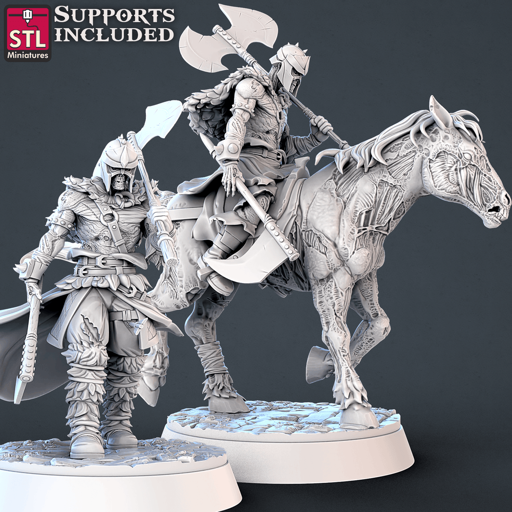 3D Printed STL Miniatures Undead Set 28mm - 32mm War Gaming D&D (Online Only)