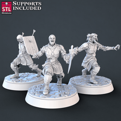 3D Printed STL Miniatures Undead Set 28mm - 32mm War Gaming D&D (Online Only)