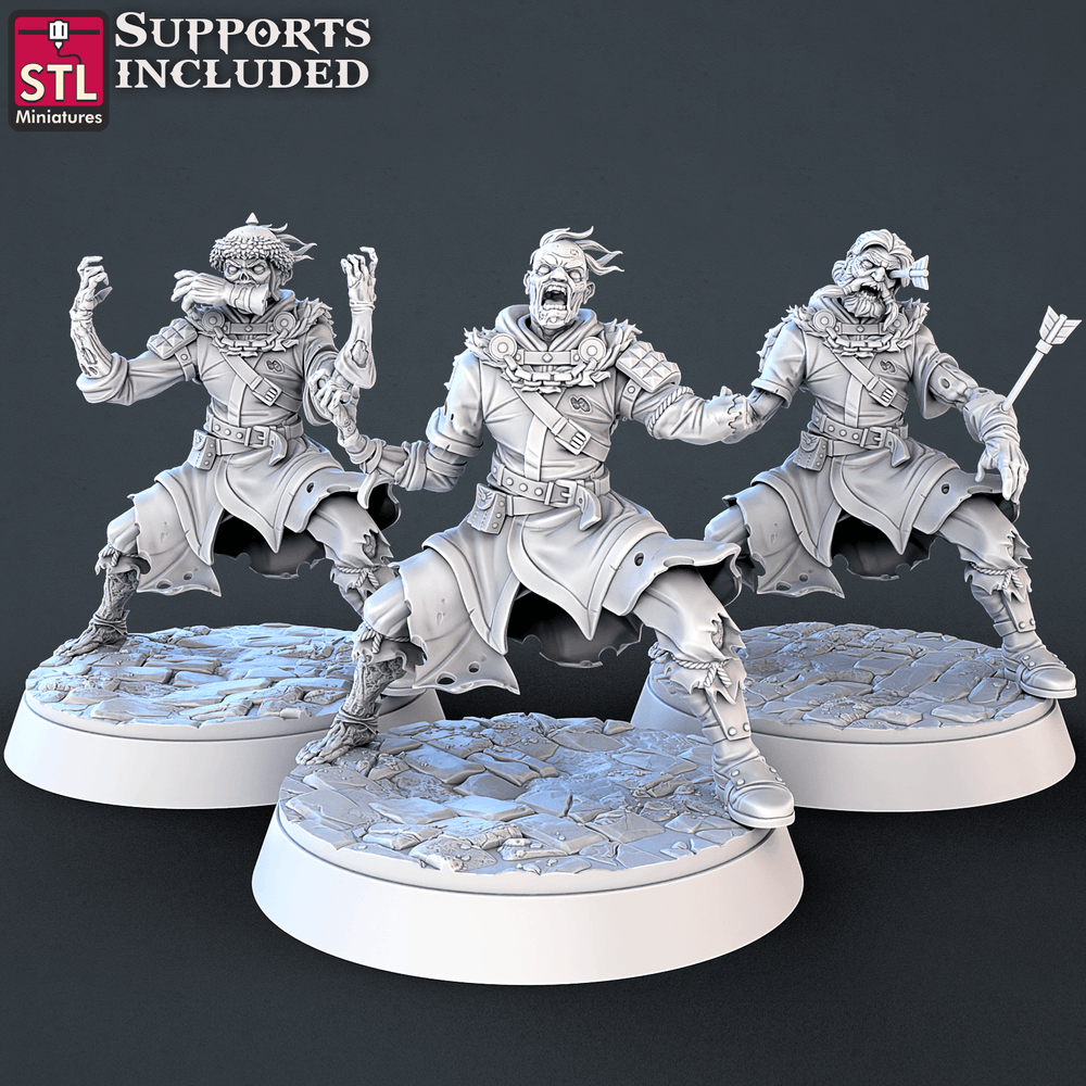 3D Printed STL Miniatures Undead Set 28mm - 32mm War Gaming D&D (Online Only)