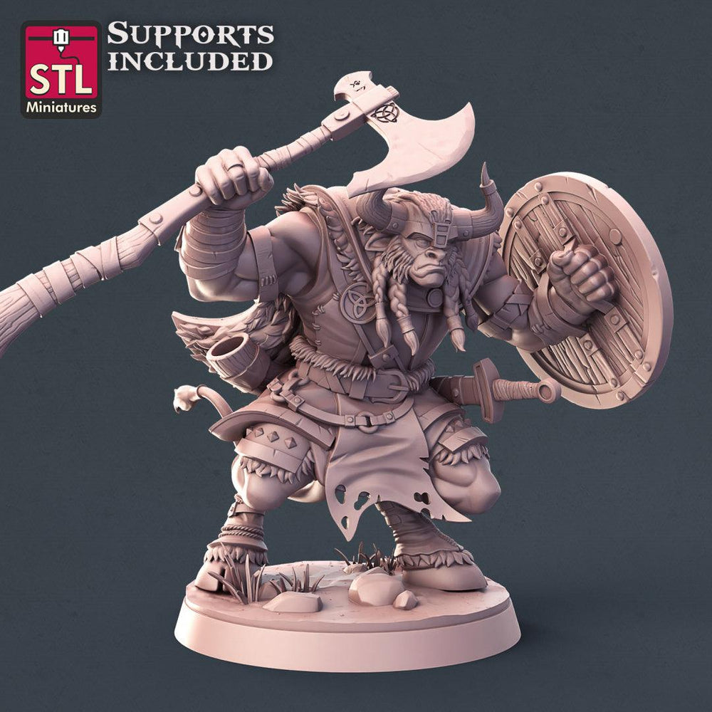 3D Printed STL Miniatures Viking Minotaurs Set 28 - 32mm War Gaming D&D (Online Only)