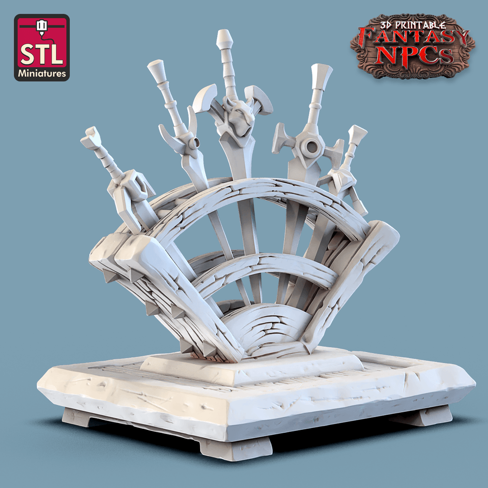 3D Printed STL Miniatures Weapons Merchant Set Fantasy NPC 28mm - 32mm War Gaming D&D (Online Only)