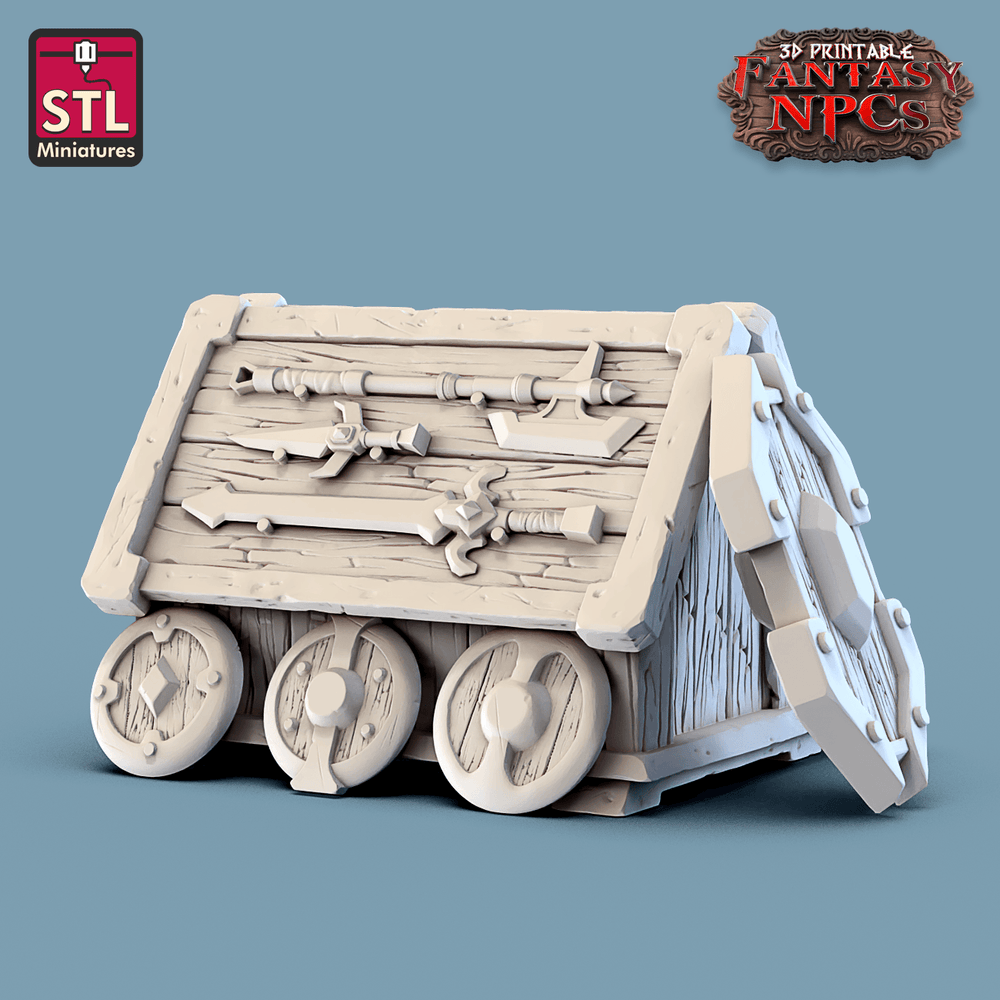 3D Printed STL Miniatures Weapons Merchant Set Fantasy NPC 28mm - 32mm War Gaming D&D (Online Only)