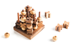 3D Tic Tac Toe - Wooden XOXO Game (Online Order Only)