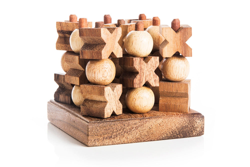 3D Tic Tac Toe - Wooden XOXO Game (Online Order Only)