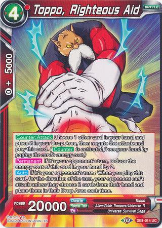 Toppo, Righteous Aid (DB1-014) [Dragon Brawl] (ONLINE ORDER ONLY)