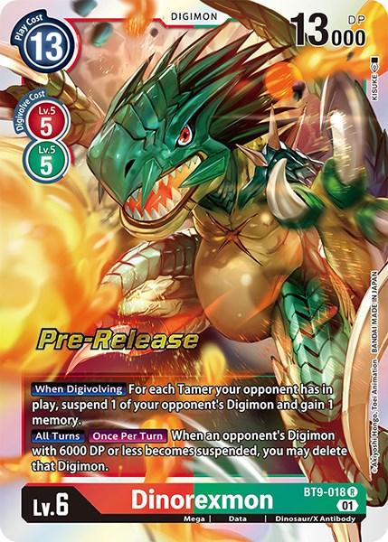 Dinorexmon [BT9-018] [X Record Pre-Release Promos] (ONLINE ORDER ONLY)