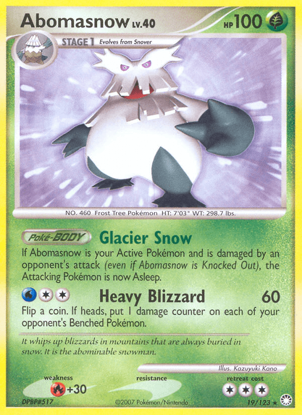 Abomasnow (19/123) [Diamond & Pearl: Mysterious Treasures] (Online Only)