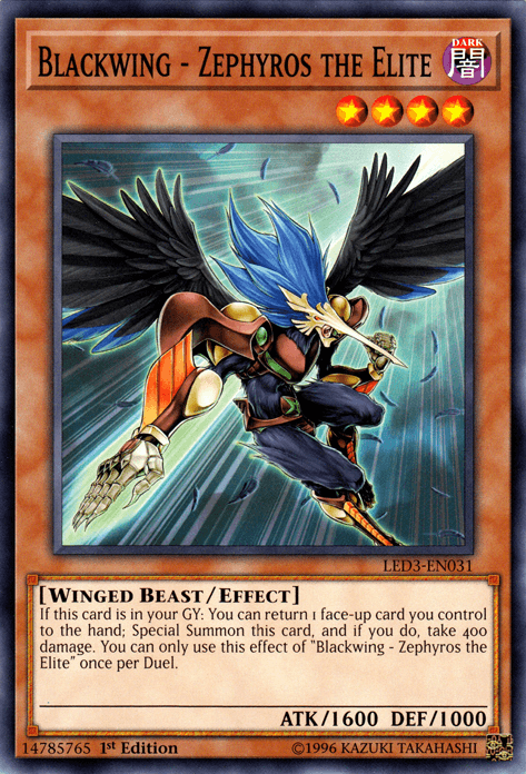 Blackwing - Zephyros the Elite [LED3-EN031] Common (ONLINE ORDER ONLY)