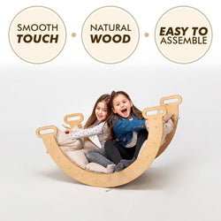 3in1 Montessori Climbing Set: Climbing Arch + Slide Board + Cushion - Beige (ONLINE ORDER ONLY)