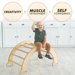 3in1 Montessori Climbing Set: Climbing Arch + Slide Board + Cushion - Beige (ONLINE ORDER ONLY)