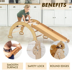 3in1 Montessori Climbing Set: Climbing Arch + Slide Board + Cushion - Beige (ONLINE ORDER ONLY)