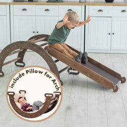 3in1 Montessori Climbing Set: Climbing Arch + Slide Board + Cushion - Beige (ONLINE ORDER ONLY)