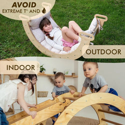 3in1 Montessori Climbing Set: Climbing Arch + Slide Board + Cushion - Beige (ONLINE ORDER ONLY)