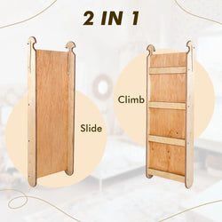 3in1 Montessori Climbing Set: Climbing Arch + Slide Board + Cushion - Beige (ONLINE ORDER ONLY)