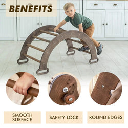 3in1 Montessori Climbing Set: Climbing Arch + Slide Board + Cushion – Chocolate (ONLINE ORDER ONLY)