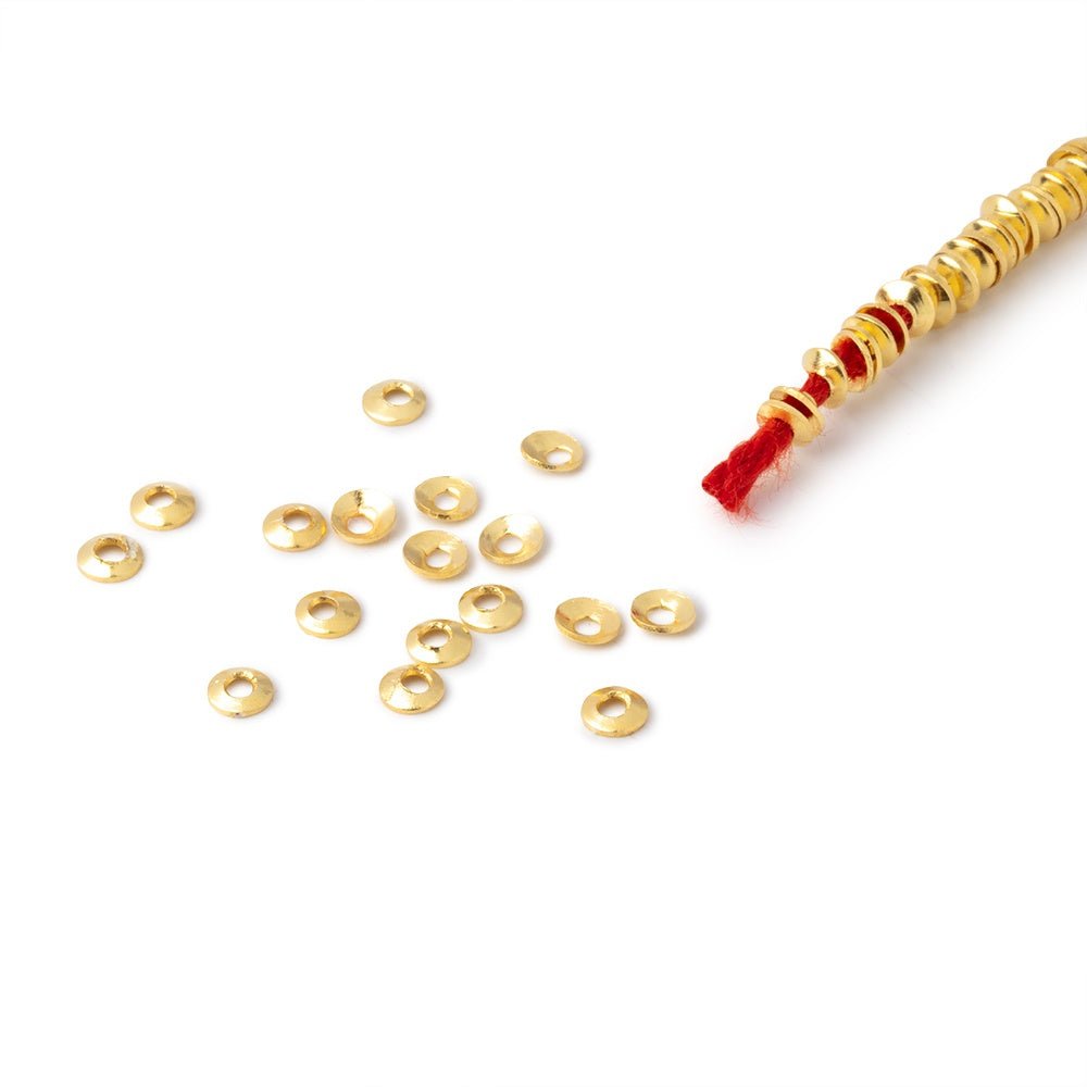 3mm 22kt Gold Plated Copper Plain Bead Cap 8 inch 380 pieces (ONLINE ORDER ONLY)