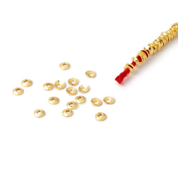 3mm 22kt Gold Plated Copper Plain Bead Cap 8 inch 380 pieces (ONLINE ORDER ONLY)