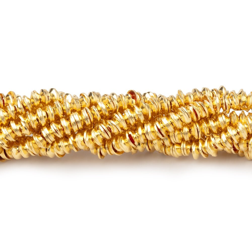 3mm 22kt Gold Plated Copper Plain Bead Cap 8 inch 380 pieces (ONLINE ORDER ONLY)