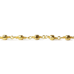 3mm 22kt Gold plated Shiny Cube Gold plated Chain by the foot