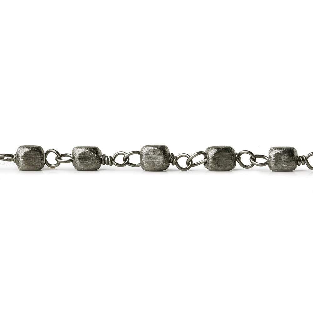 3mm Black Gold plated Brushed Cube Black Gold plated Chain by the foot (ONLINE ORDER ONLY)