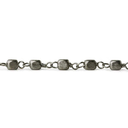 3mm Black Gold plated Brushed Cube Black Gold plated Chain by the foot (ONLINE ORDER ONLY)