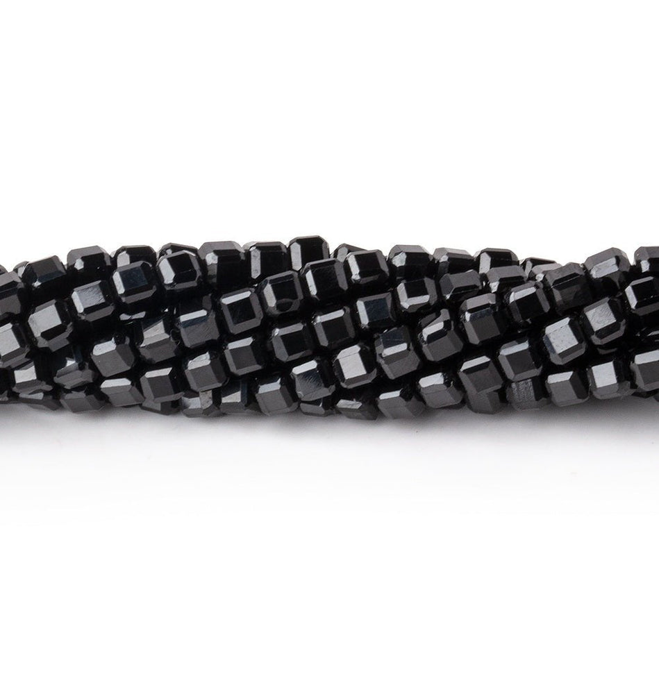 2.5mm Black Spinel Micro Faceted Cube Beads 12.5 inch 106 pieces