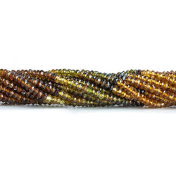 3mm Brown and Green Tourmaline Faceted Rondelle Beads 13 inch 175 pieces
