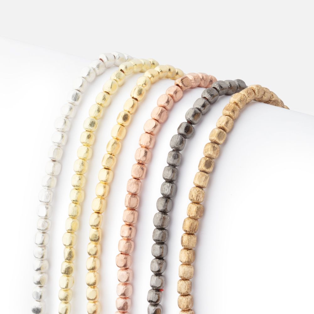 3mm Brushed Cube Beads (ONLINE ORDER ONLY)