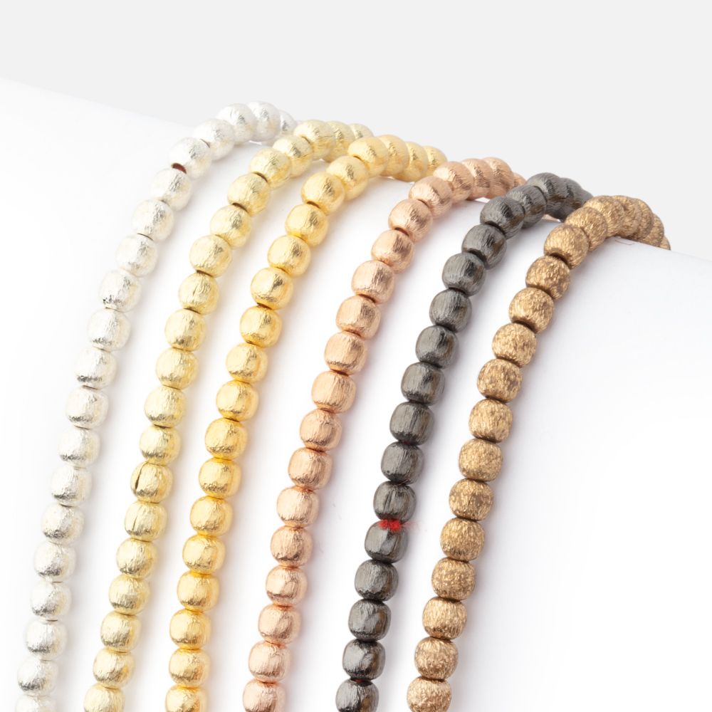 3mm Brushed Round Beads (ONLINE ORDER ONLY)