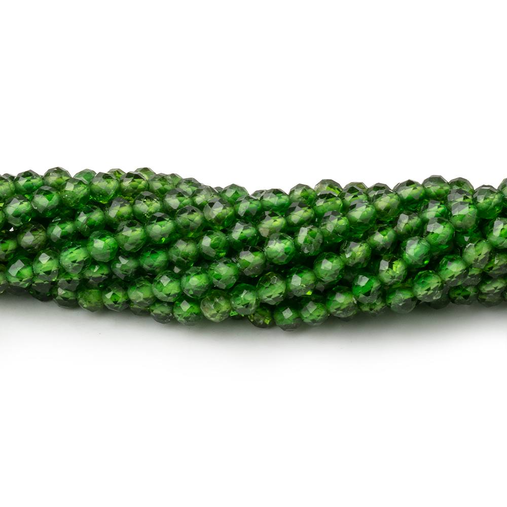 3mm Chrome Diopside Micro Faceted Round Beads 12.5 inch 108 pieces AA (ONLINE ORDER ONLY)